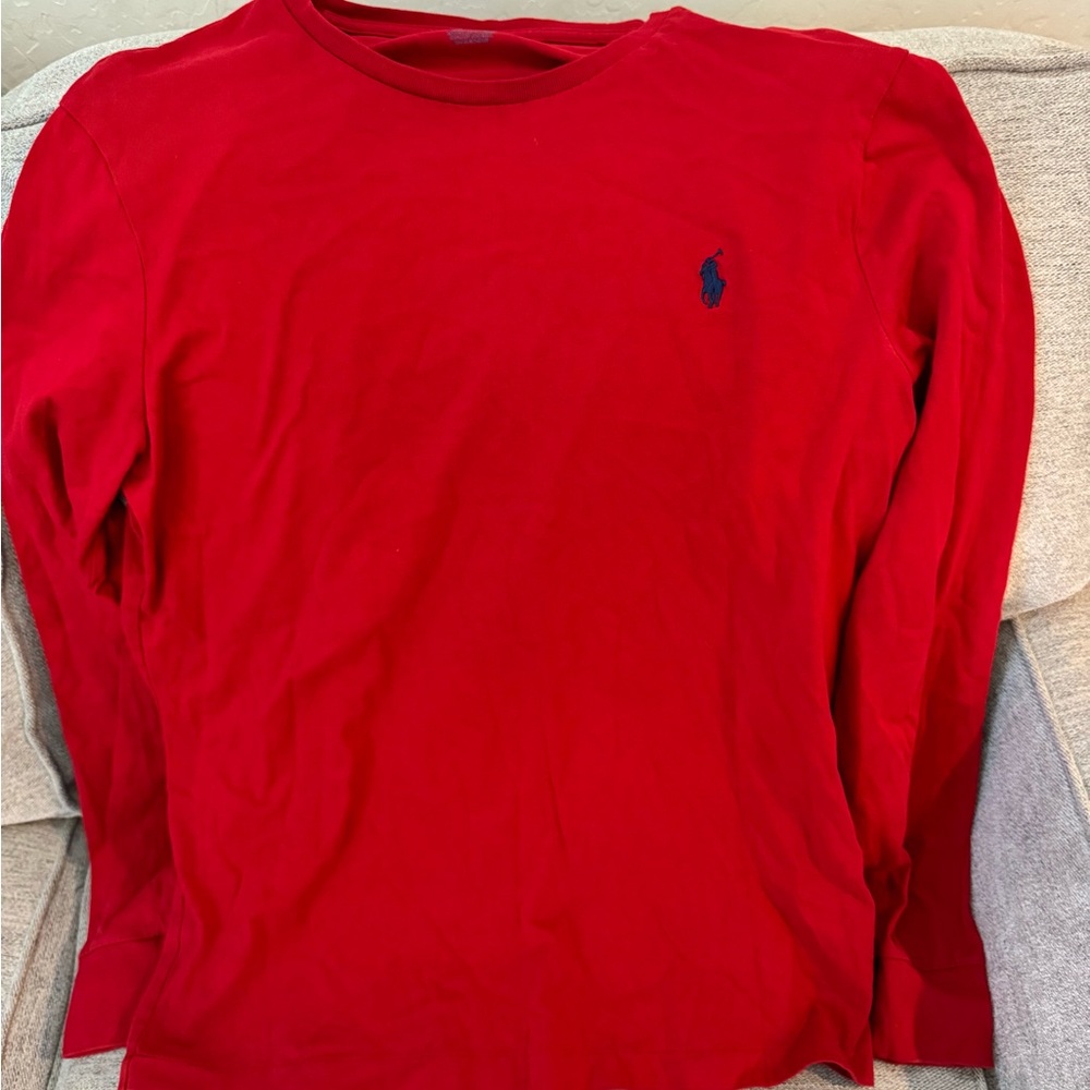 Polo by Ralph Lauren Red Crew Neck Long Sleeve